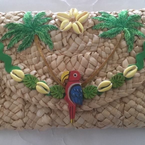 THE CUTEST TROPICAL STRAW CLUTCH EVER!!!  NWT - Picture 3 of 5